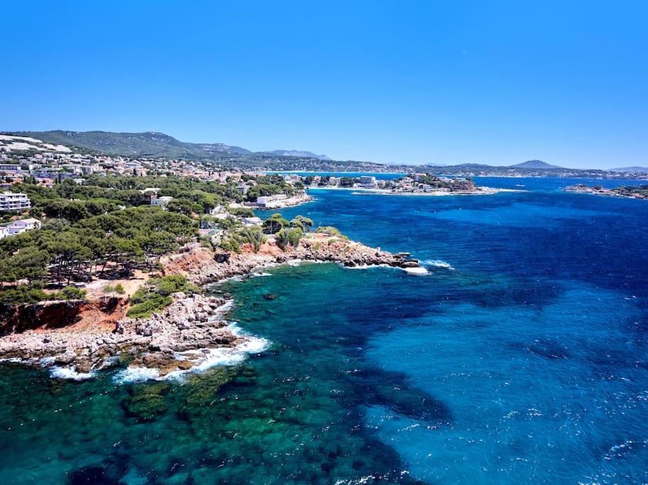 Bandol Roc Beach Vue Mer Grand T3 Face A La Plage Avec Parking Dış mekan fotoğraf